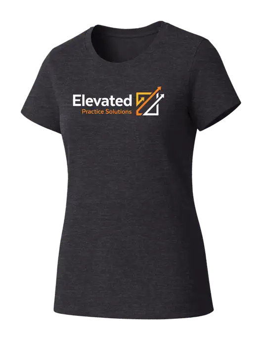 Womens Seriously Soft Heathered Charcoal T-Shirt w/Elevated Practice Solutions Logo