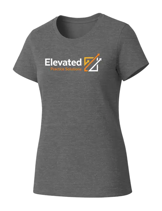 Womens Seriously Soft Grey Frost T-Shirt w/Elevated Practice Solutions Logo