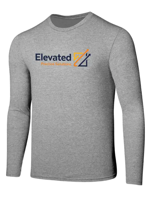 Seriously Soft Light Heathered Grey Long Sleeve T-Shirt w/Elevated Practice Solutions Logo
