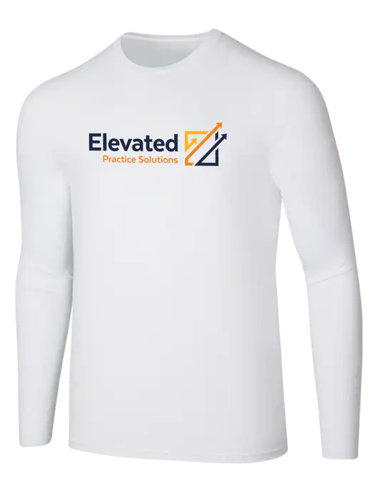 Seriously Soft White Long Sleeve T-Shirt w/Elevated Practice Solutions Logo