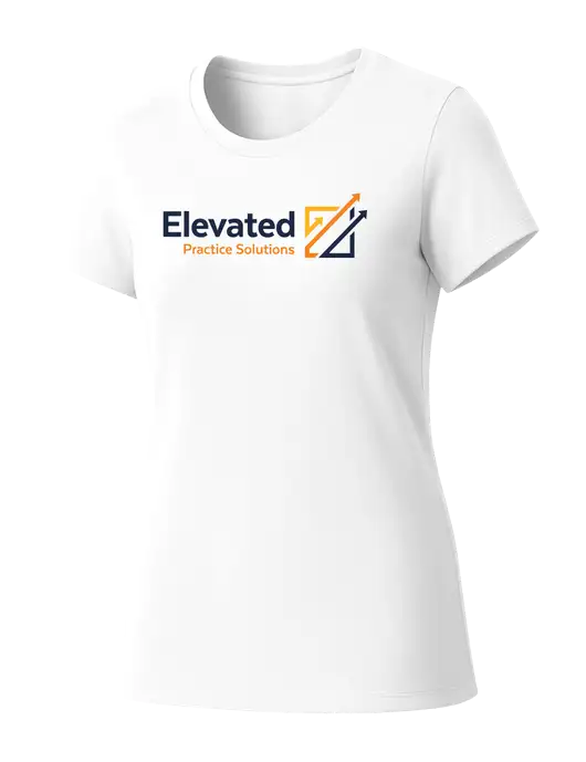 Womens Seriously Soft White T-Shirt w/Elevated Practice Solutions Logo