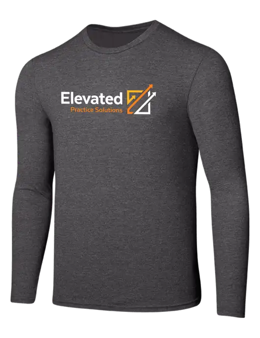 Seriously Soft Heathered Charcoal Long Sleeve T-Shirt w/Elevated Practice Solutions Logo