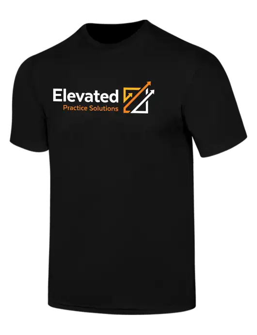 Simply Soft Black 4.5oz  Poly/Combed Ring Spun Cotton T-Shirt w/Elevated Practice Solutions Logo