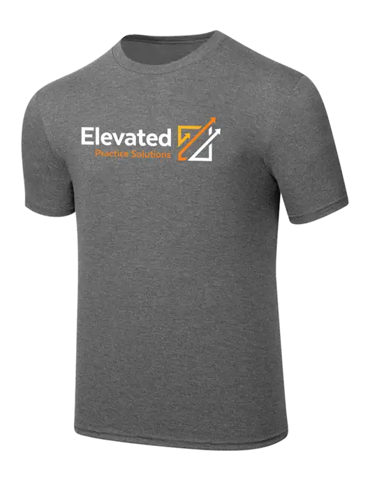 Simply Soft Heathered Medium Grey 4.5oz  Poly/Combed Ring Spun Cotton T-Shirt w/Elevated Practice Solutions Logo