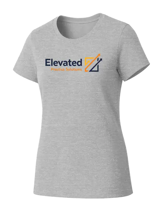 Womens Seriously Soft Light Heathered Grey T-Shirt w/Elevated Practice Solutions Logo