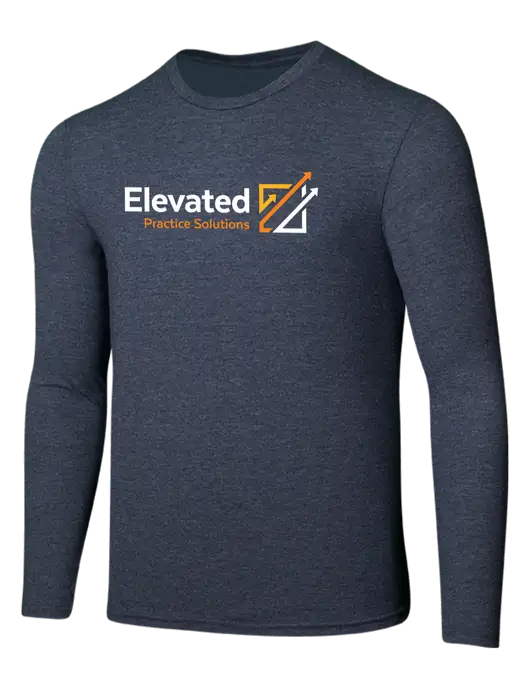 Seriously Soft Heathered Navy Long Sleeve T-Shirt w/Elevated Practice Solutions Logo