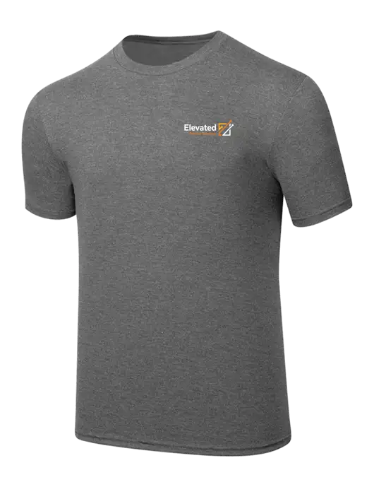 Simply Soft Heathered Medium Grey 4.5oz  Poly/Combed Ring Spun Cotton T-Shirt w/Elevated Practice Solutions Logo