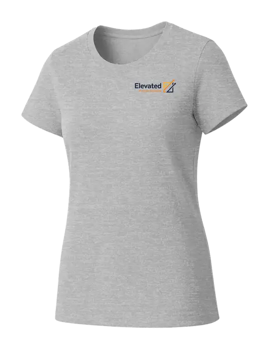 Womens Seriously Soft Light Heathered Grey T-Shirt w/Elevated Practice Solutions Logo