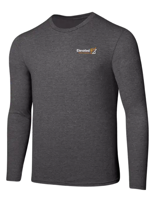 Seriously Soft Heathered Charcoal Long Sleeve T-Shirt w/Elevated Practice Solutions Logo
