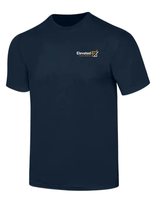 Simply Soft Navy 4.5oz  Poly/Combed Ring Spun Cotton T-Shirt w/Elevated Practice Solutions Logo