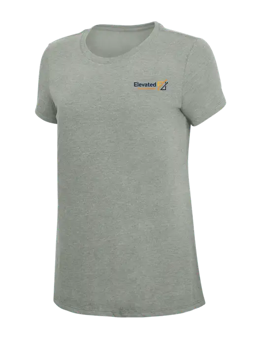 Womens Simply Soft Grey Frost 4.5oz  Poly/Combed Ring Spun Cotton T-Shirt w/Elevated Practice Solutions Logo