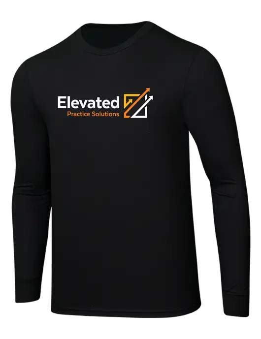 Simply Soft Long Sleeve Black 4.5 oz, Poly/Combed Ring Spun Cotton T-Shirt w/Elevated Practice Solutions Logo