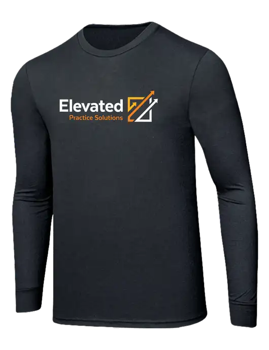 Simply Soft Long Sleeve Black Frost 4.5 oz, Poly/Combed Ring Spun Cotton T-Shirt w/Elevated Practice Solutions Logo