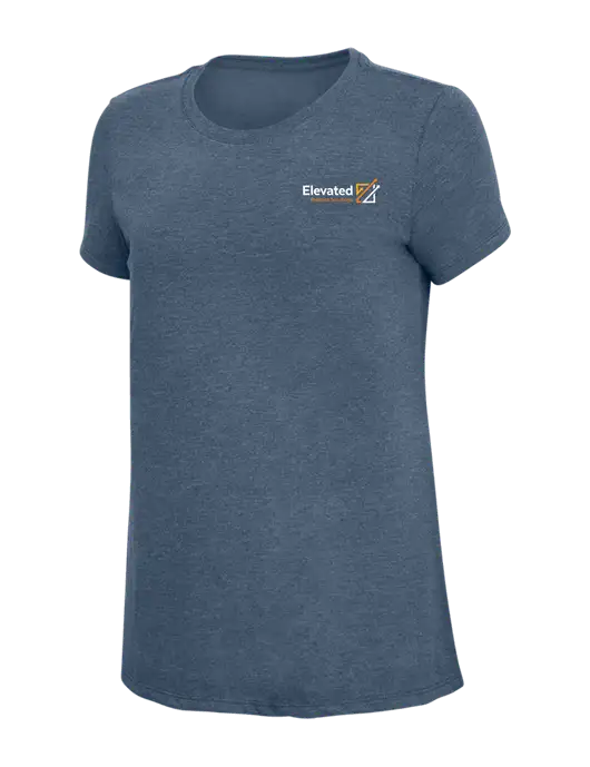 Womens Simply Soft Navy Frost 4.5oz  Poly/Combed Ring Spun Cotton T-Shirt w/Elevated Practice Solutions Logo