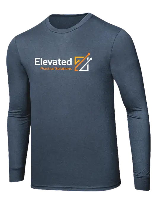 Simply Soft Long Sleeve Navy Frost 4.5 oz, Poly/Combed Ring Spun Cotton T-Shirt w/Elevated Practice Solutions Logo