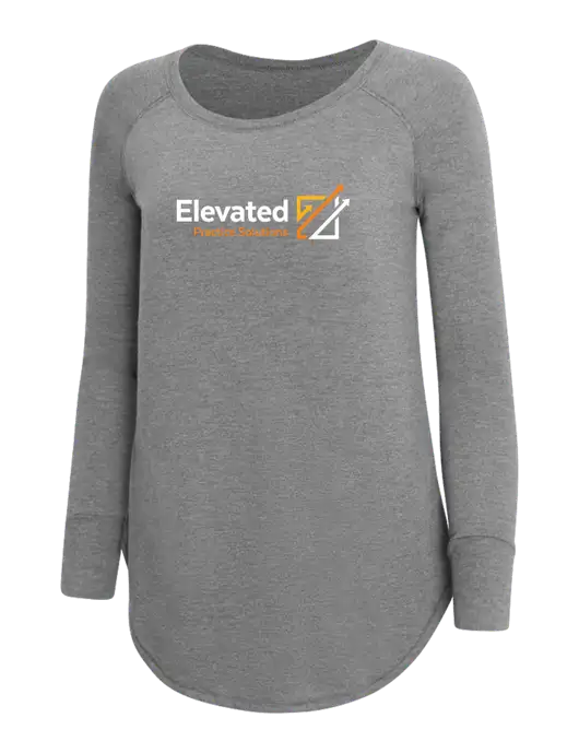 Womens Perfect Wide Collar Tunic Tri-Blend Grey Frost 4.5 oz T-Shirt w/Elevated Practice Solutions Logo