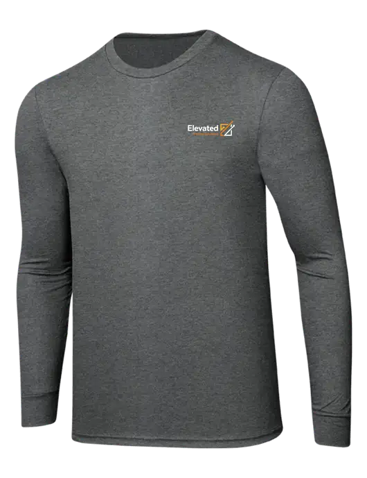 Simply Soft Long Sleeve Medium Grey Frost 4.5 oz, Poly/Combed Ring Spun Cotton T-Shirt w/Elevated Practice Solutions Logo