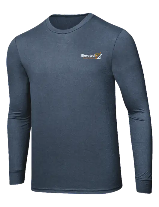 Simply Soft Long Sleeve Navy Frost 4.5 oz, Poly/Combed Ring Spun Cotton T-Shirt w/Elevated Practice Solutions Logo