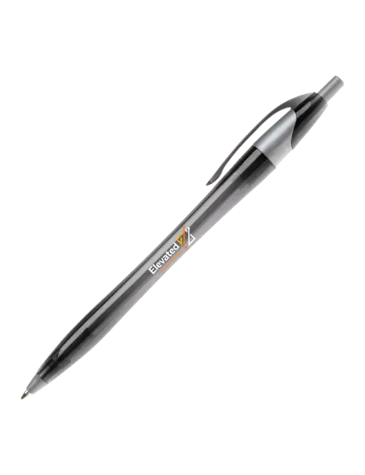 Novella Translucent Black/Silver Jewel Pen - Blue Ink w/Elevated Practice Solutions Logo