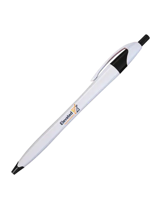 Novella White/Black Classic Pen - Blue Ink w/Elevated Practice Solutions Logo
