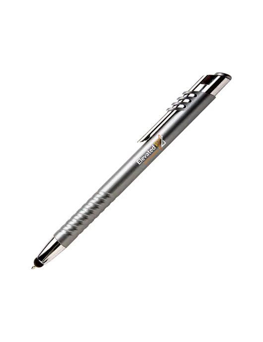 Schirhart Grey Stylus Pen - Blue Ink w/Elevated Practice Solutions Logo