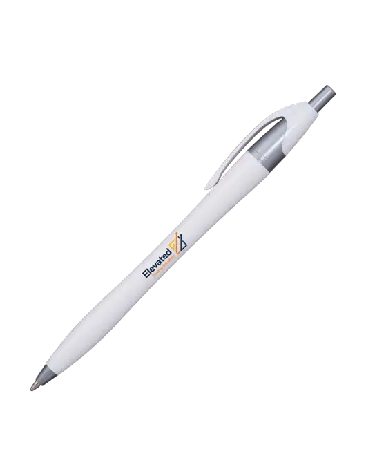 Novella White/Silver Shimmer Pen - Blue Ink w/Elevated Practice Solutions Logo