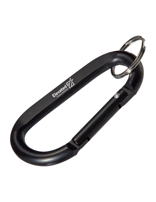 Black Carabiner & Key Ring w/Elevated Practice Solutions Logo