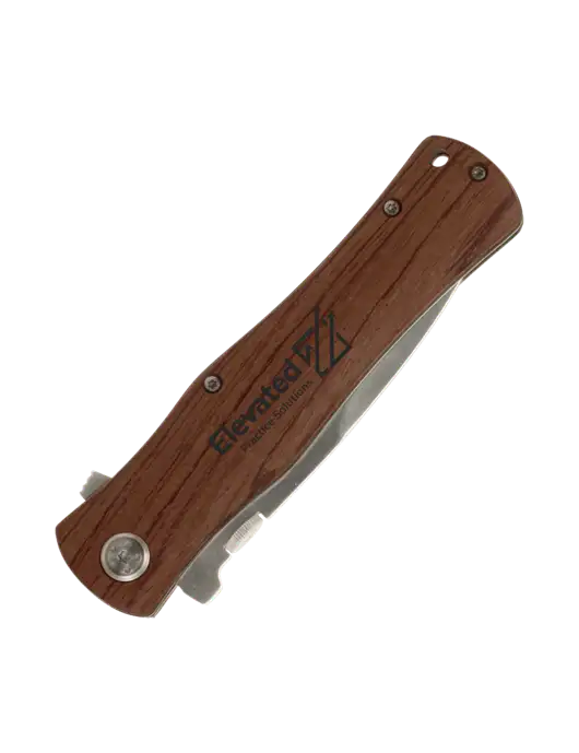 Wood Handle Knife w/Elevated Practice Solutions Logo