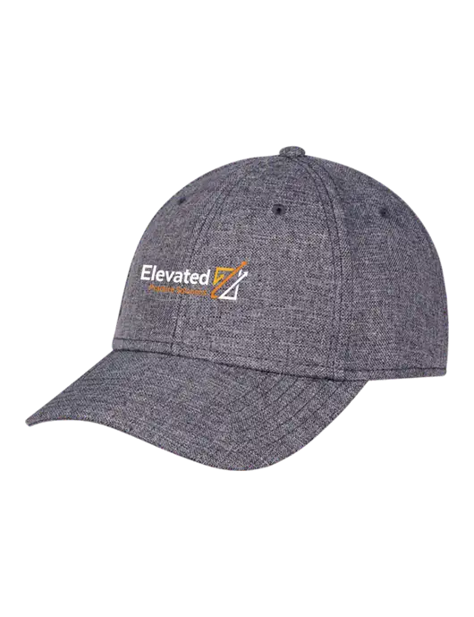 Heather Charcoal Structured Linen Look Cap Hook & Loop w/Elevated Practice Solutions Logo