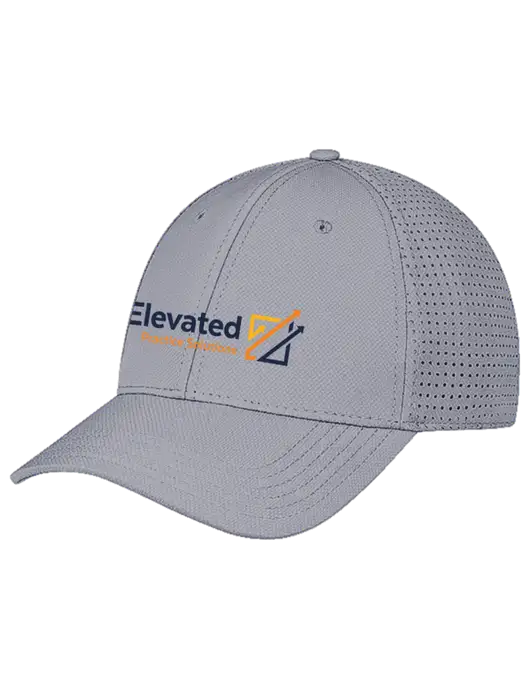 Grey Performance Stretchable Cap Hook & Loop w/Elevated Practice Solutions Logo