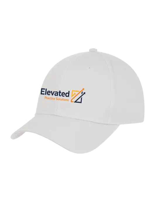 White Structured Cap Hook & Loop w/Elevated Practice Solutions Logo