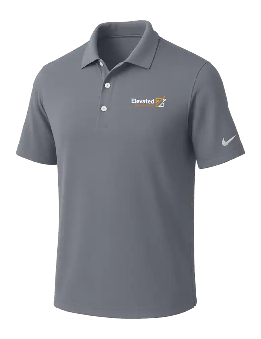 NIKE Medium Grey Dri-Fit Micro Pique Polo w/Elevated Practice Solutions Logo