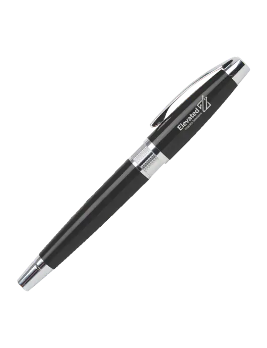 Masscotti Black Rollerball Pen - Black Ink w/Elevated Practice Solutions Logo