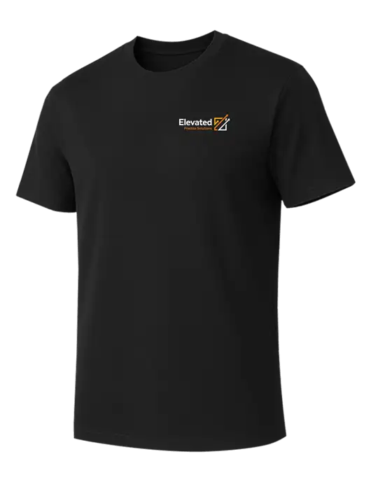 Allmade Deep Black Organic Cotton Tee w/Elevated Practice Solutions Logo