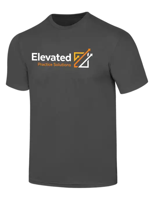 Simply Soft Charcoal 4.5oz  Poly/Combed Ring Spun Cotton T-Shirt w/Elevated Practice Solutions Logo
