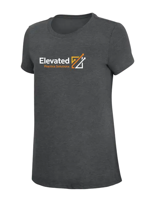 Womens Simply Soft Charcoal 4.5oz Poly/Combed Ring Spun Cotton T-Shirt w/Elevated Practice Solutions Logo