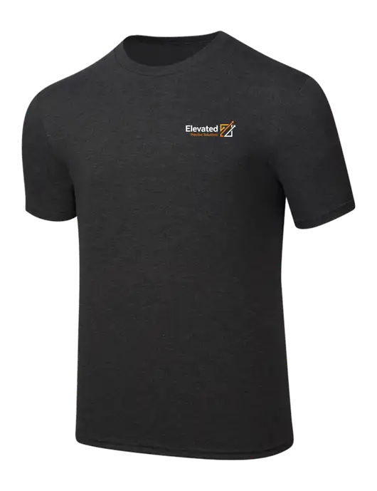 Simply Soft Black Frost 4.5oz  Poly/Combed Ring Spun Cotton T-Shirt w/Elevated Practice Solutions Logo