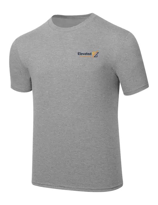 Simply Soft Heathered Light Grey 4.5oz  Poly/Combed Ring Spun Cotton T-Shirt w/Elevated Practice Solutions Logo