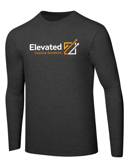 Ring Spun Dark Heather Grey 4.5 oz Long Sleeve T-Shirt w/Elevated Practice Solutions Logo