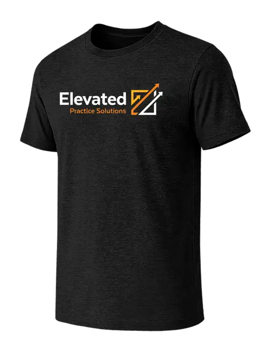 BELLA+CANVAS Black Heather CVC Short Sleeve Tee w/Elevated Practice Solutions Logo