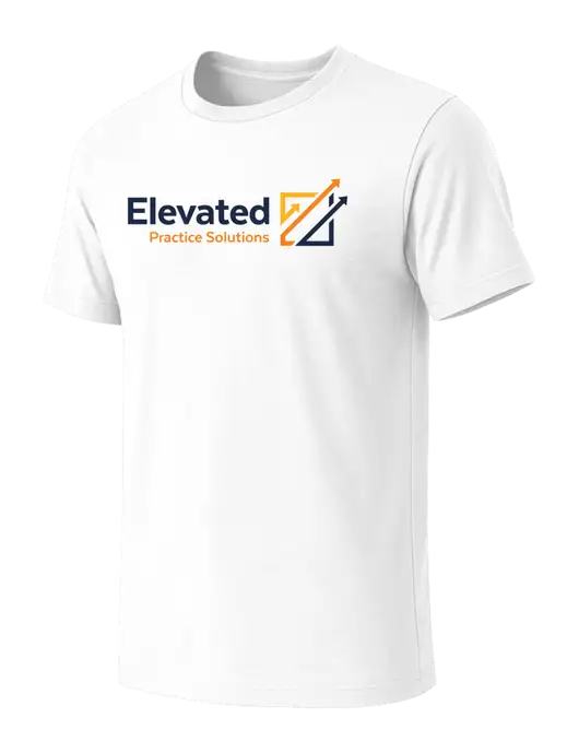 BELLA+CANVAS White Blend CVC Short Sleeve Tee w/Elevated Practice Solutions Logo