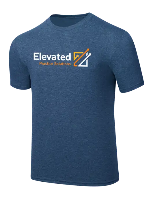 Simply Soft Heathered Navy 4.5oz  Poly/Combed Ring Spun Cotton T-Shirt w/Elevated Practice Solutions Logo