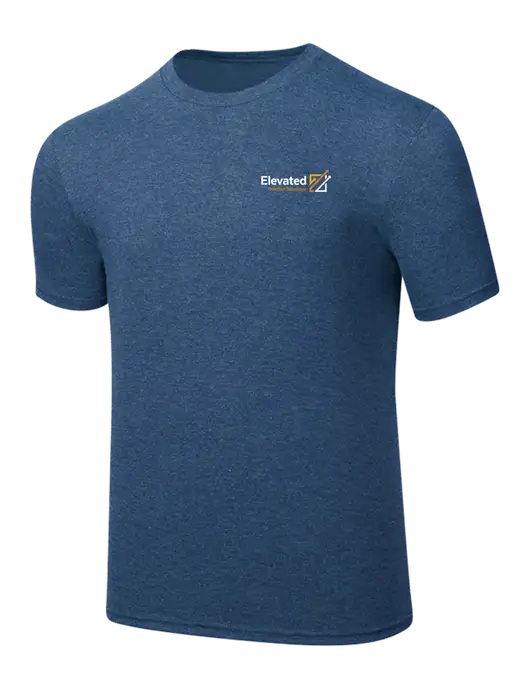 Simply Soft Heathered Navy 4.5oz  Poly/Combed Ring Spun Cotton T-Shirt w/Elevated Practice Solutions Logo