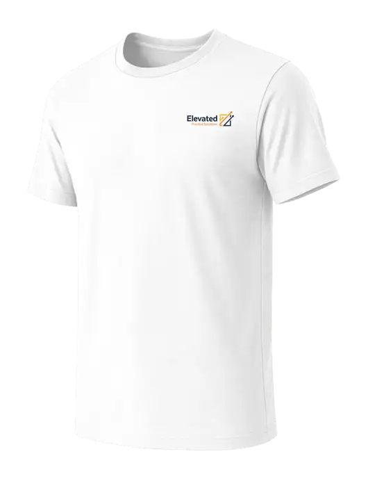 BELLA+CANVAS White Blend CVC Short Sleeve Tee w/Elevated Practice Solutions Logo