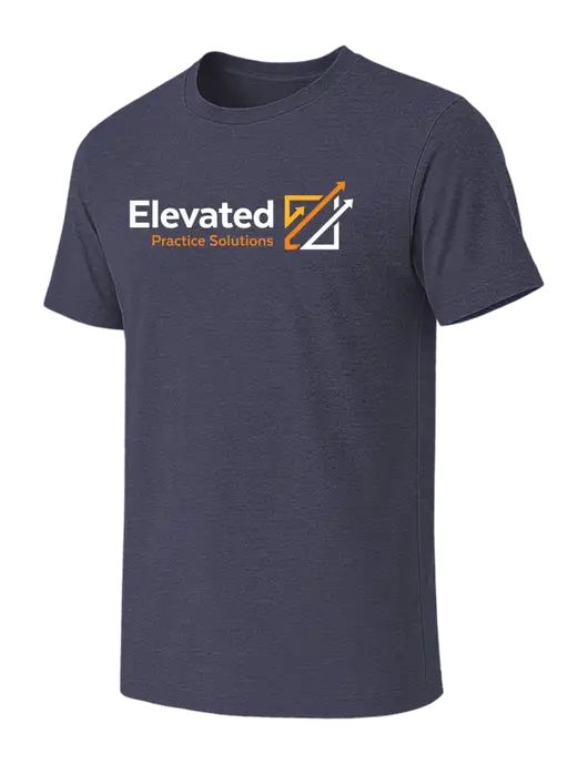 BELLA+CANVAS Heather Navy CVC Short Sleeve Tee w/Elevated Practice Solutions Logo