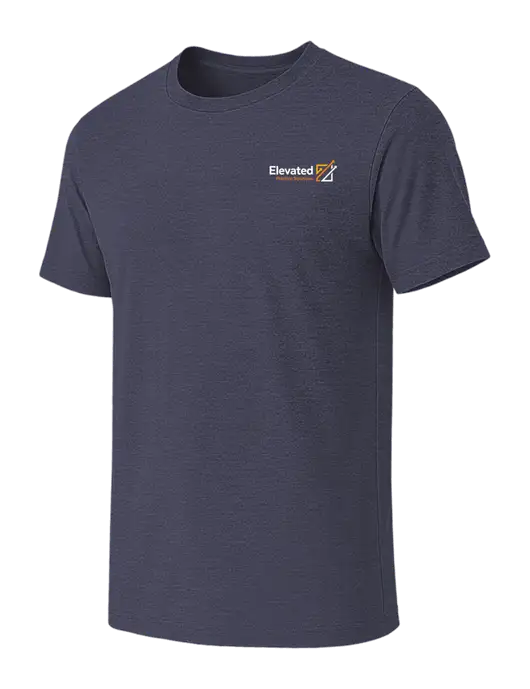BELLA+CANVAS Heather Navy CVC Short Sleeve Tee w/Elevated Practice Solutions Logo