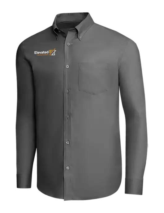 Brooks Brothers Dark Grey Wrinkle-Free Stretch Pinpoint Shirt w/Elevated Practice Solutions Logo