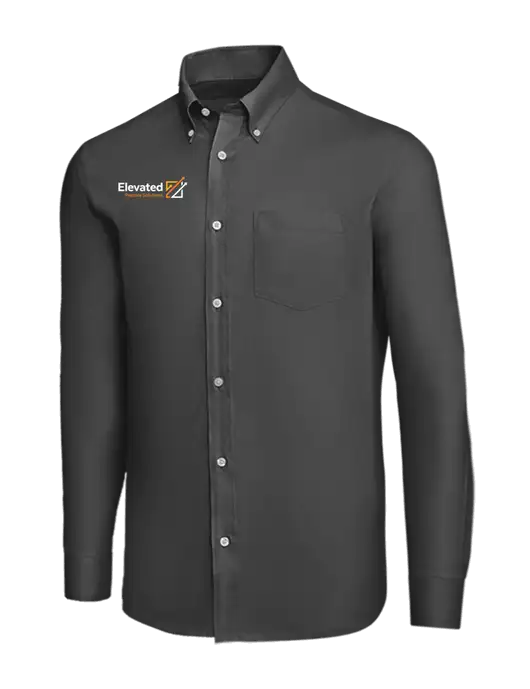 Brooks Brothers Dark Grey Wrinkle-Free Stretch Nailhead Shirt w/Elevated Practice Solutions Logo