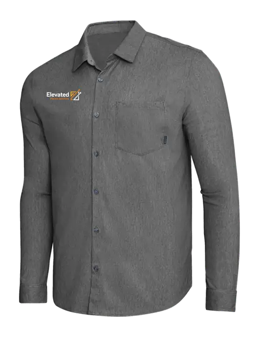 OGIO Dark Grey Heather Extend Long Sleeve Button Up Shirt w/Elevated Practice Solutions Logo