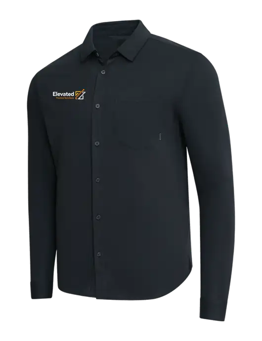 OGIO Black Extend Long Sleeve Button Up Shirt w/Elevated Practice Solutions Logo